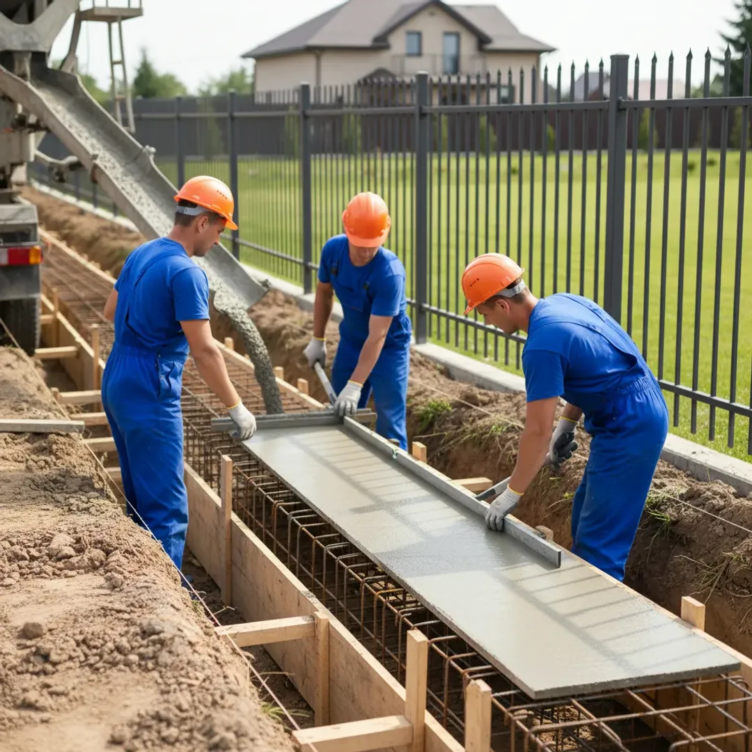 Устройство ленточного фундамента (400х800 мм, без стоимости материалов) более 100м
