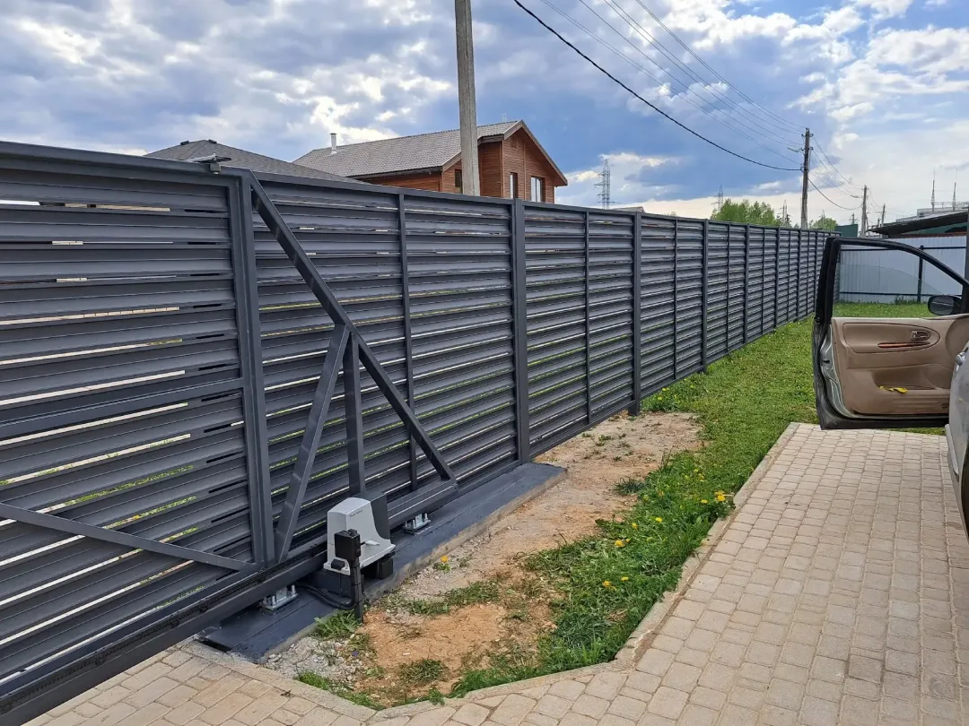 Установка каркаса откатных ворот на свайное основание (до 5 метров)
