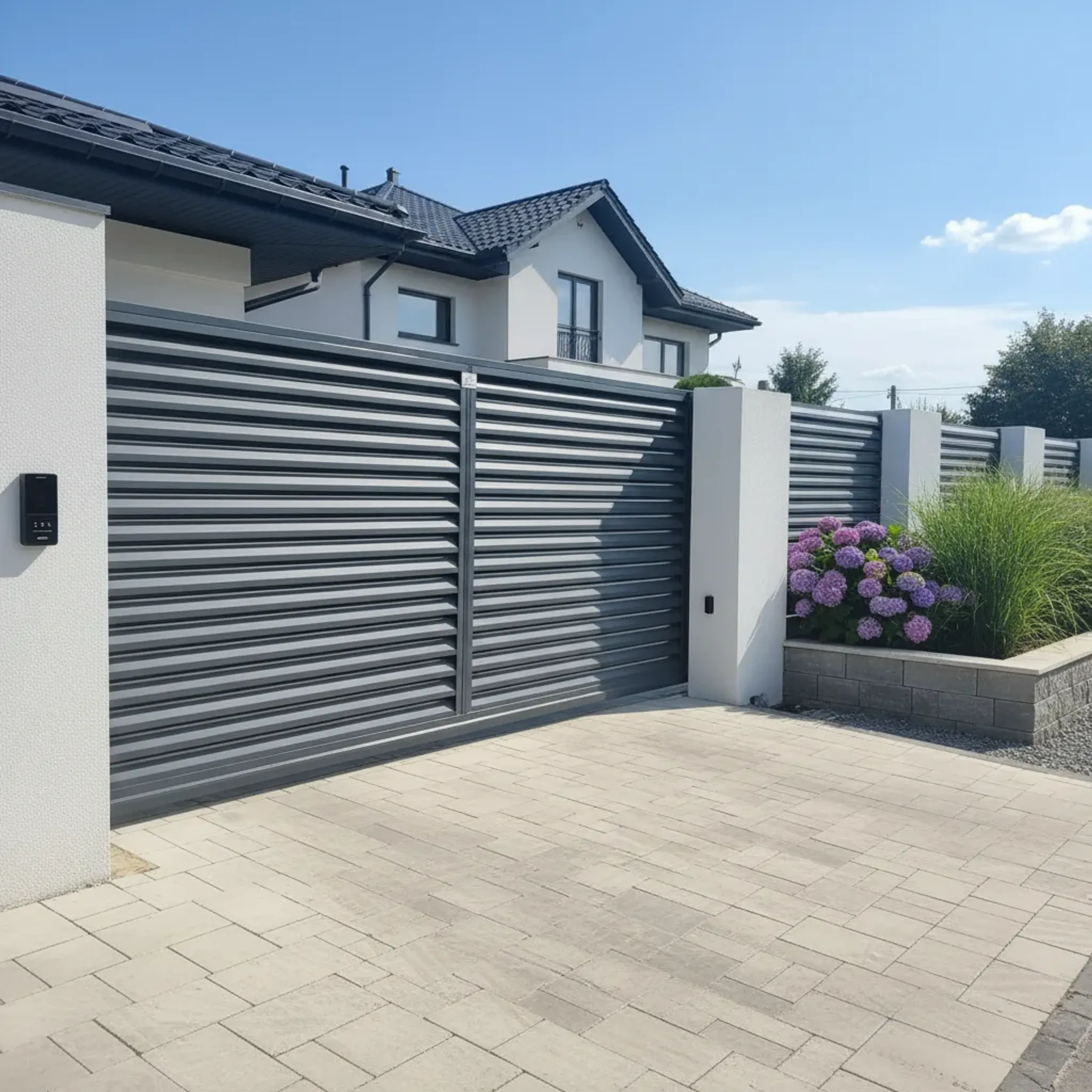 Каркас ворот распашных 3500х2000 мм (60х60, Жалюзи/Ранчо) (порошковое текстурное)